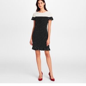 Karl Lagerfeld Black and White Polka Dot Mini Dress
